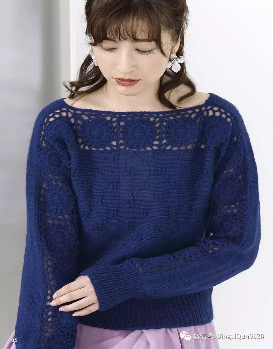 围巾编织教程10-15岁,圆肩针织宽松套头衫小款编织