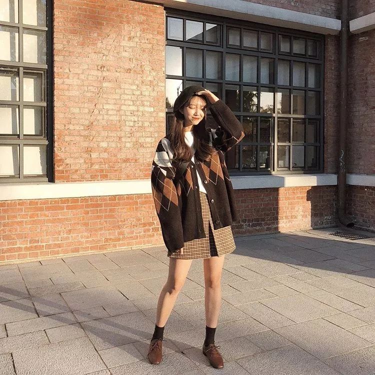 韩国冬季穿搭街拍模特,韩国ins网模穿搭