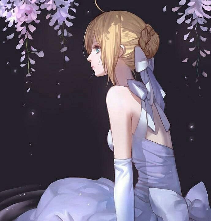 saber穿婚纱的照片,saber穿婚纱照片