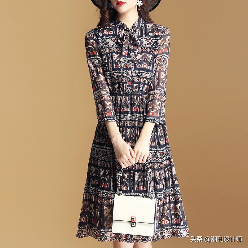 高腰连衣裙夏季轻奢高级感,圣哥弟亚雪纺连衣裙2022年新款