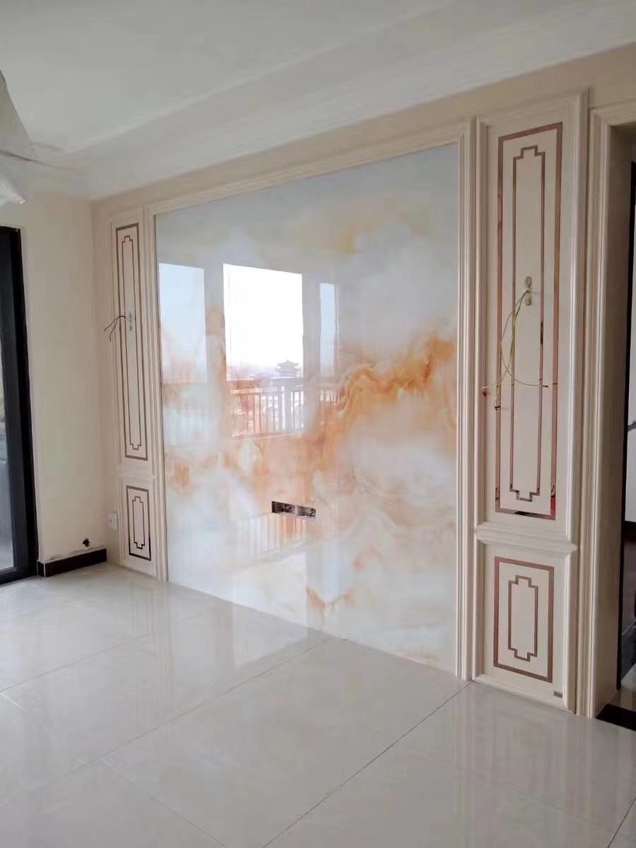 金属线造型电视背景墙,隐形门背景墙加金属线效果