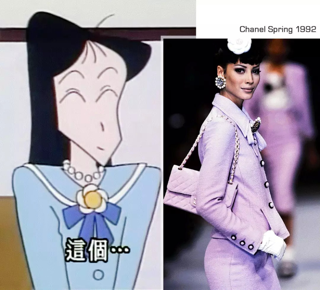 蜡笔小新穿香奈儿同款,盘点蜡笔小新里面的女装