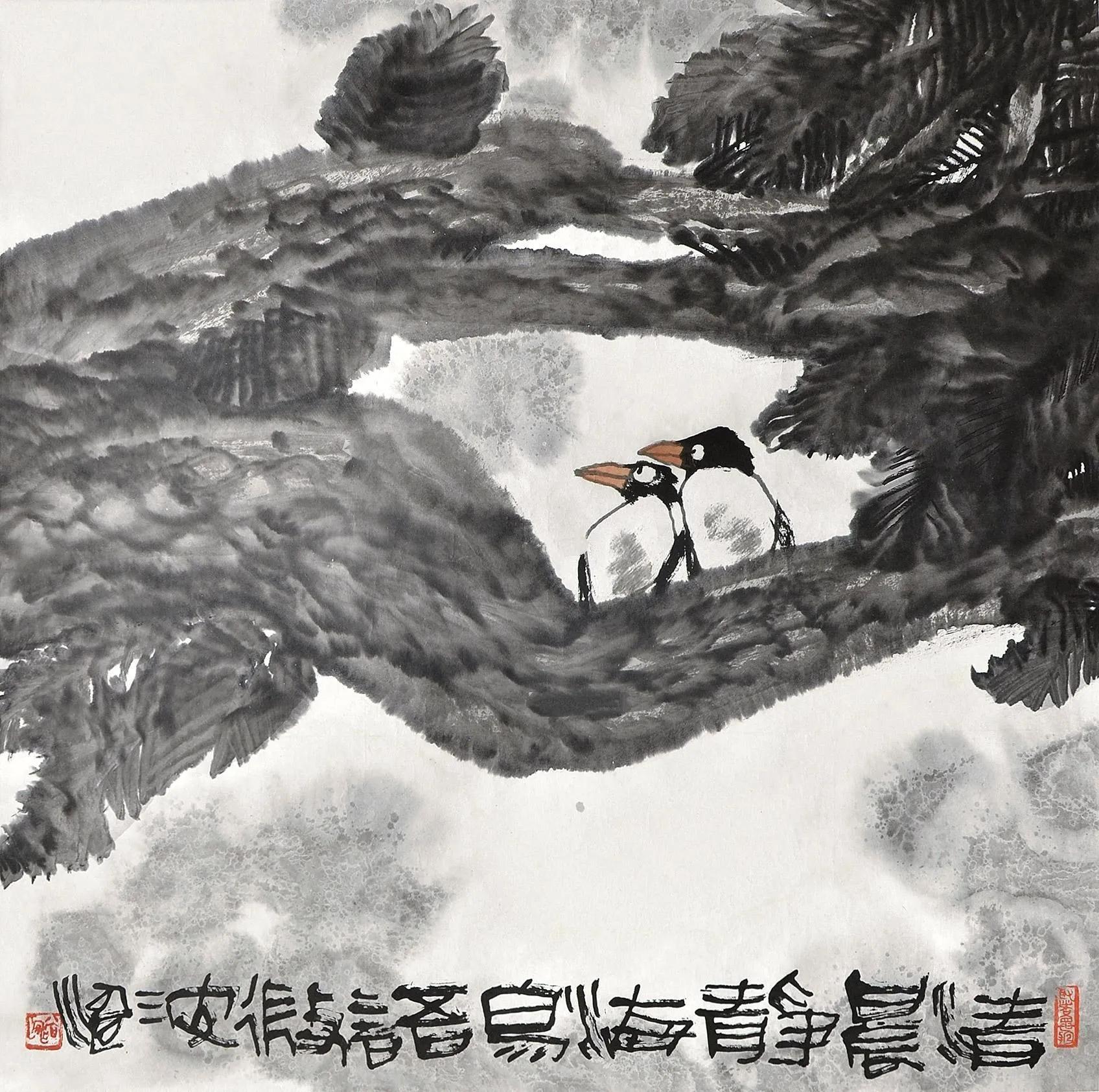 一团墨渍，几组干笔，尚涛的大写意非同凡响