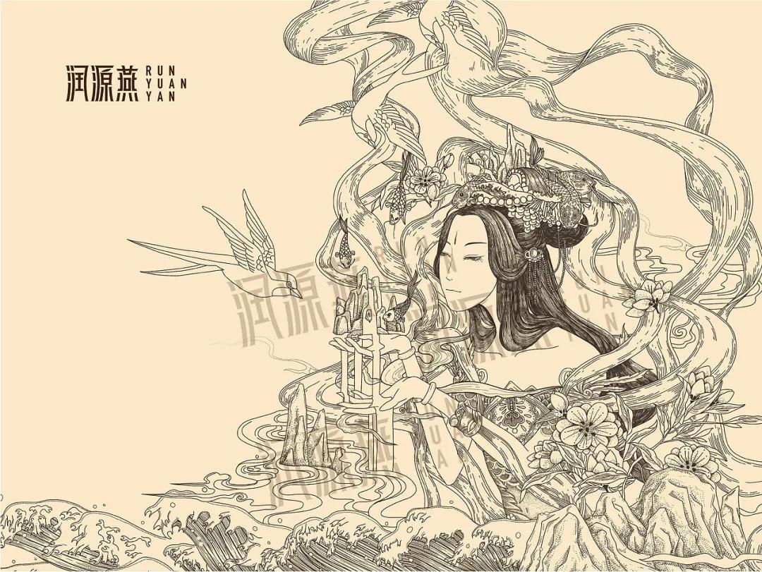 燕窝中国风创意包装盒,燕窝包装如何设计才能呈现东方美