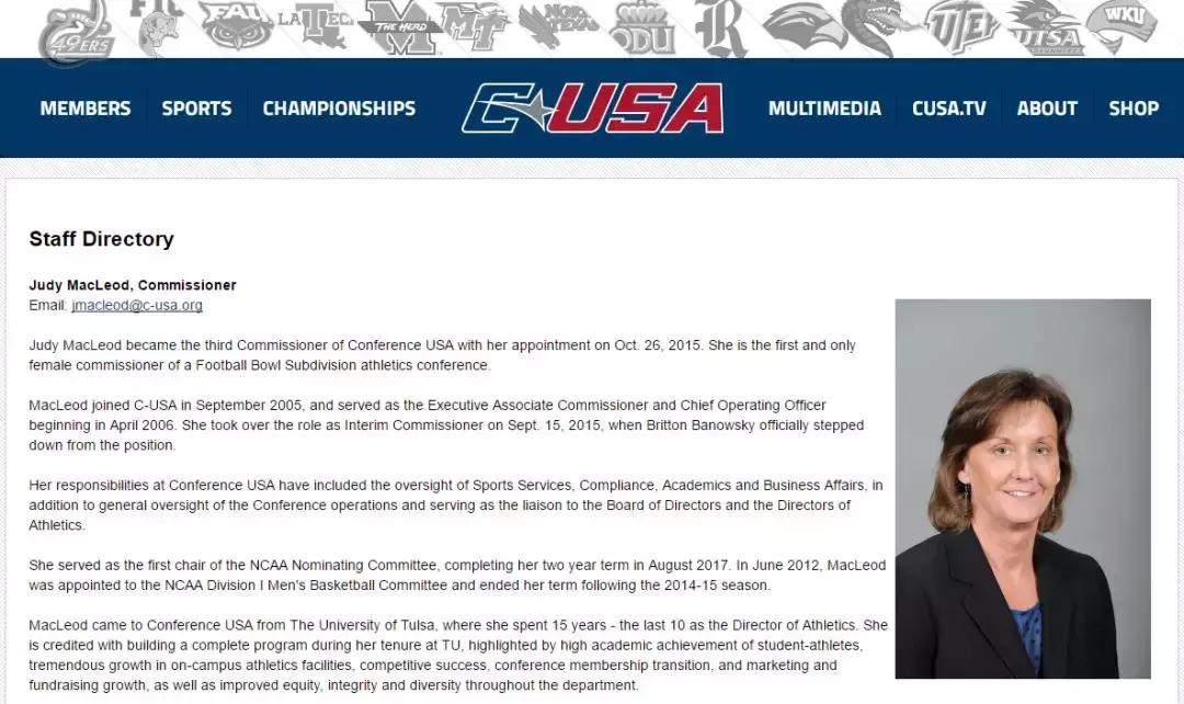 FBS分区中唯一由女总裁率领的美国南部大*联学**盟—ConferenceUSA