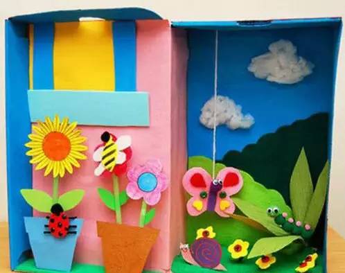 3-6岁儿童益智手工玩具鞋盒,幼儿园鞋盒里的动物世界手工作品