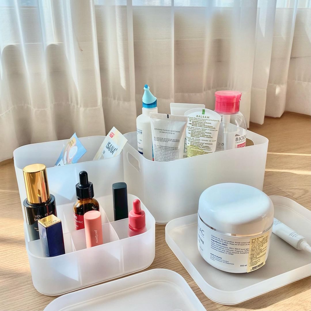 小姐姐沉浸式收纳化妆品,韩国小姐姐化妆品
