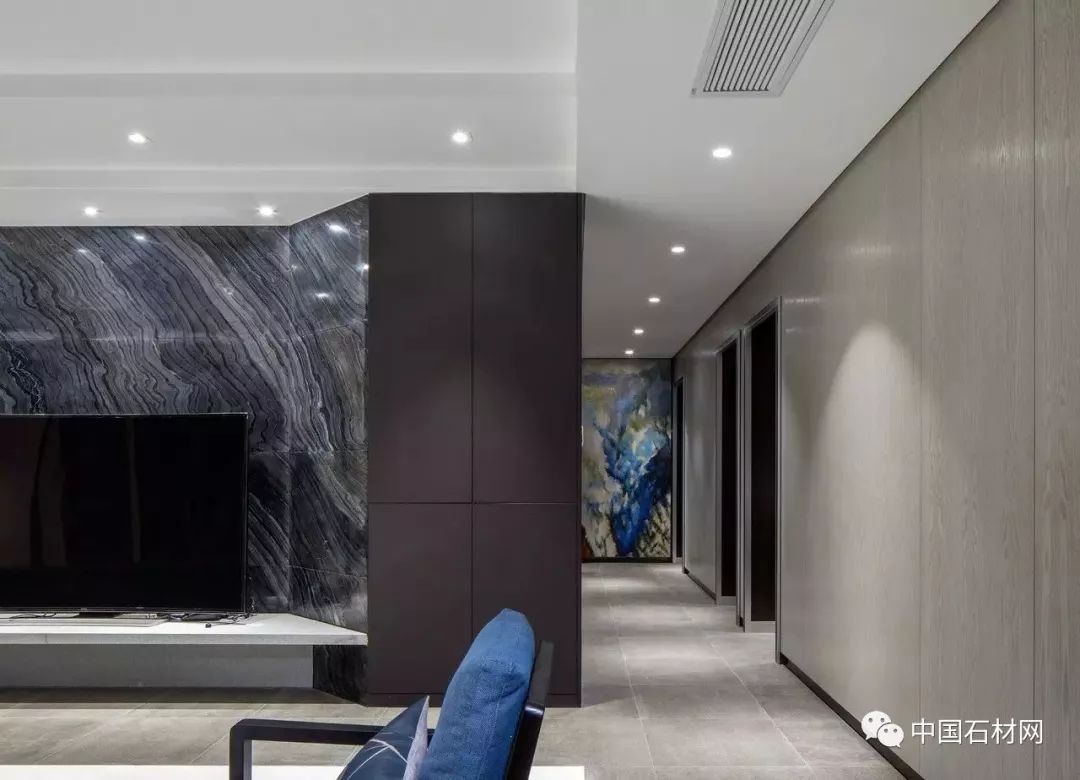 现代简约全屋大理石别墅效果图,轻奢风装修大理石别墅图片