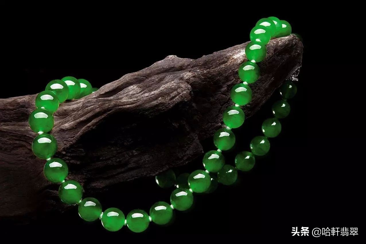 过亿的老翡翠珠链,翡翠珠链12毫米108颗
