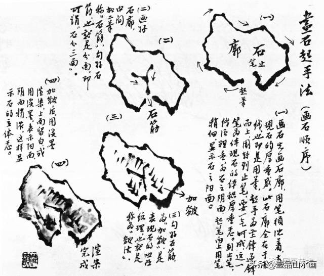 学画简单的山体,山石画法详细讲解