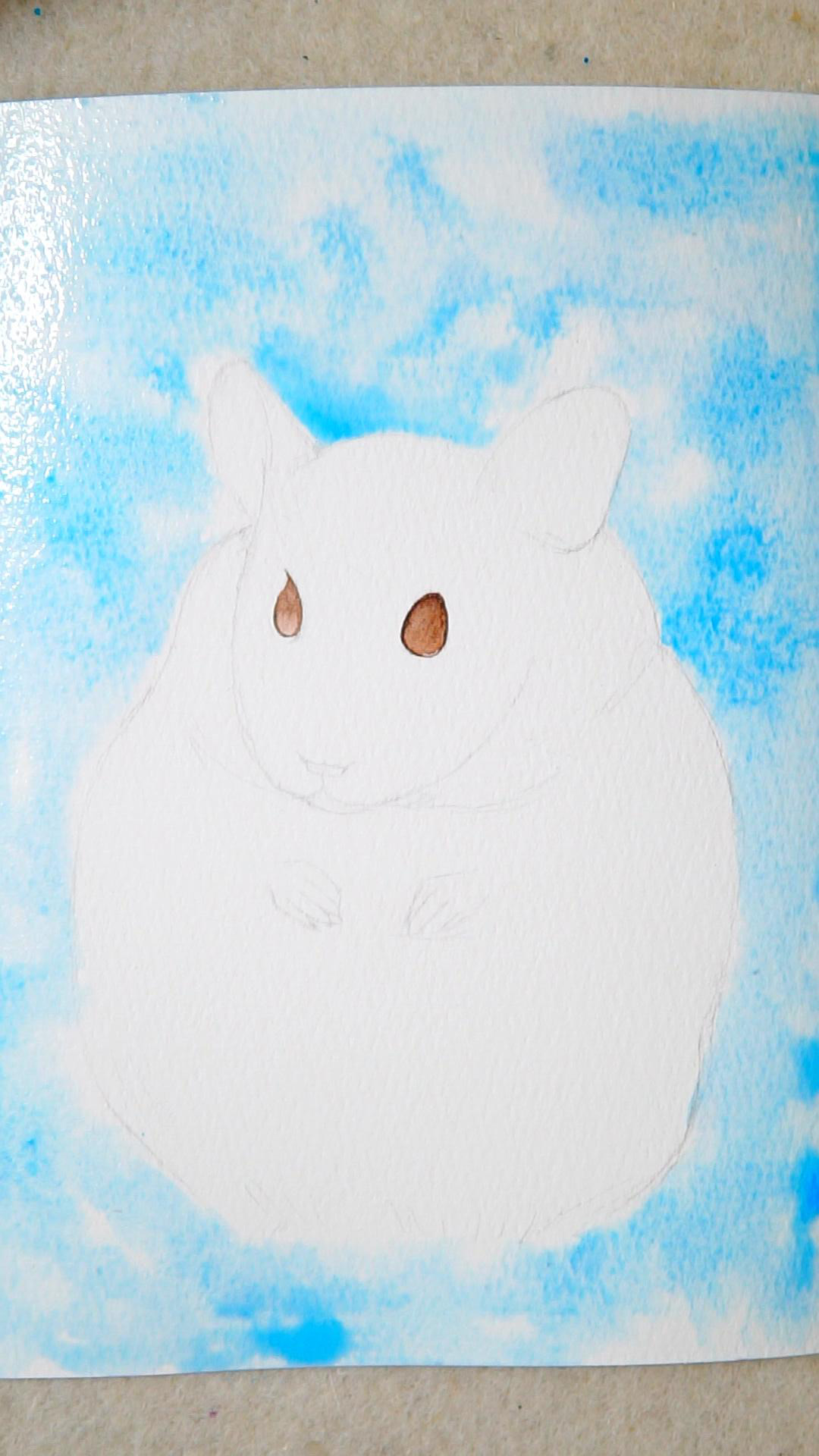 怎么用水彩笔画一个仓鼠视频,可爱的画画教程小动物