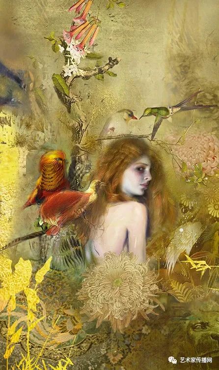 梦幻油画少女唯美图片,梦幻少女绘画图片