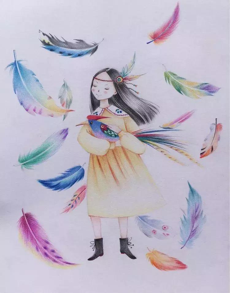 初学彩铅如何练习叠色,初学者彩铅画教学风景