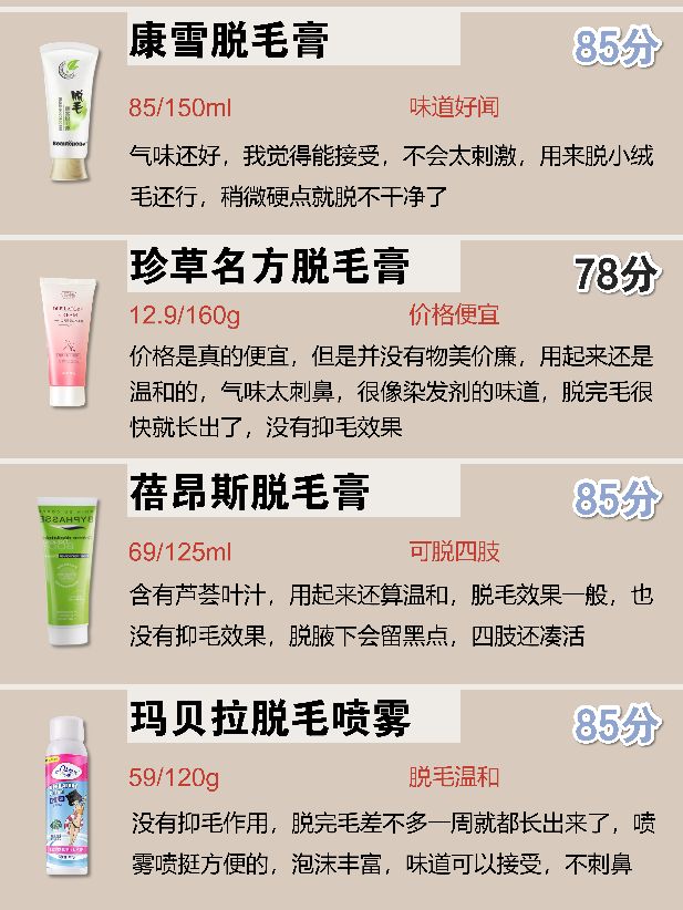 脱毛膏测评哪款最好用,脱毛膏又便宜又好用推荐测评