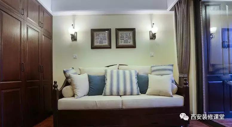 130平三室一厅美式衣帽间,美式带衣帽间的卧室套房