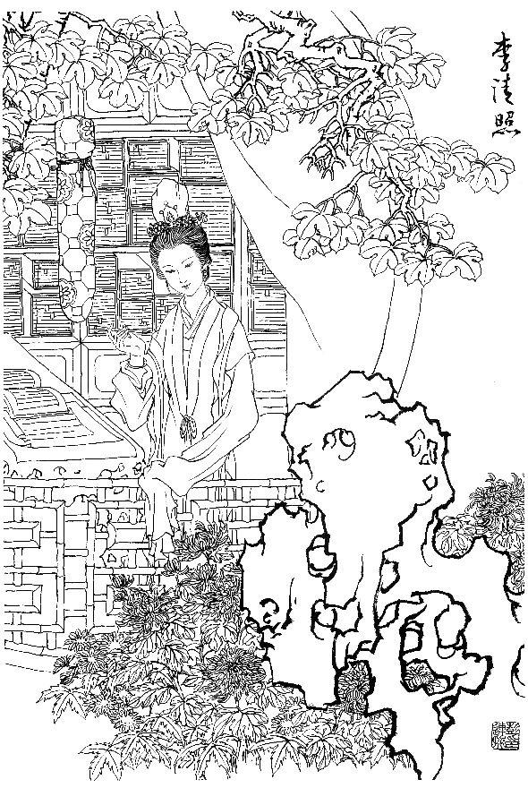 彭连熙工笔白描人物作品,工笔戏曲净角人物白描底稿