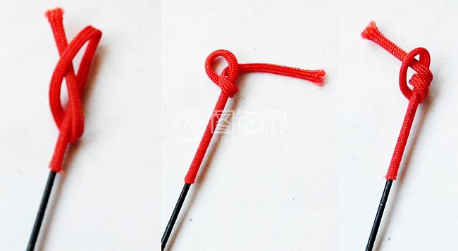 鱼线绑别针方法图解,鱼线和竿梢绑法图解