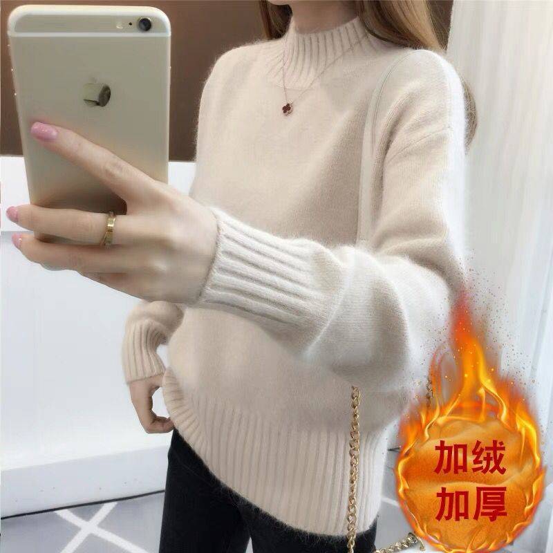 高领毛衣套头修身百搭长袖针织衫,fiveplus针织衫高领套头打底衫