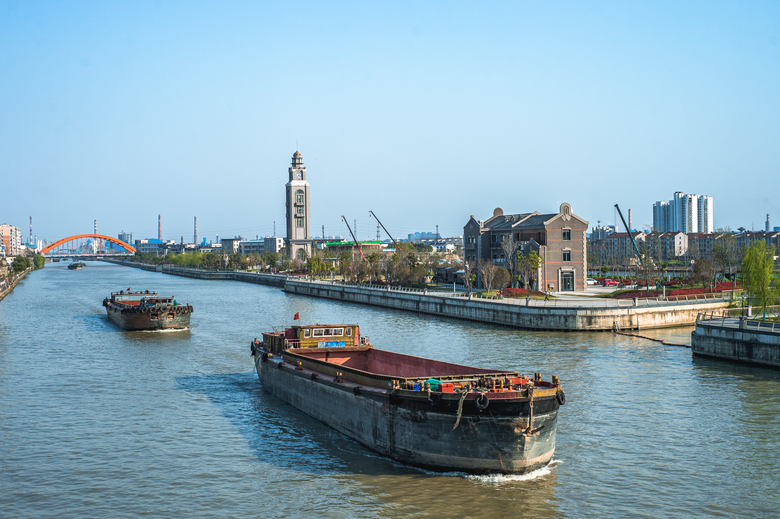 常州戚墅堰运河景观,常州运河公园景观