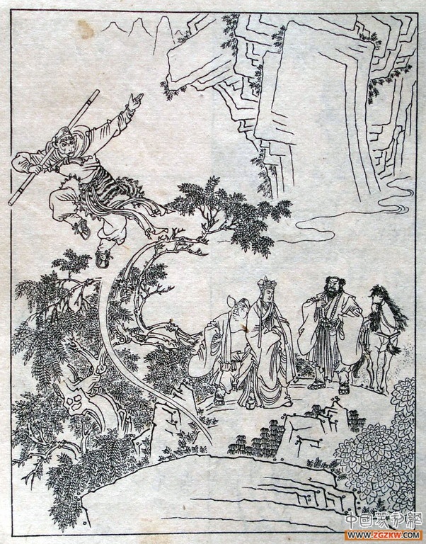 《西游记》之三打白骨精背景图,西游记三打白骨精文字版图文