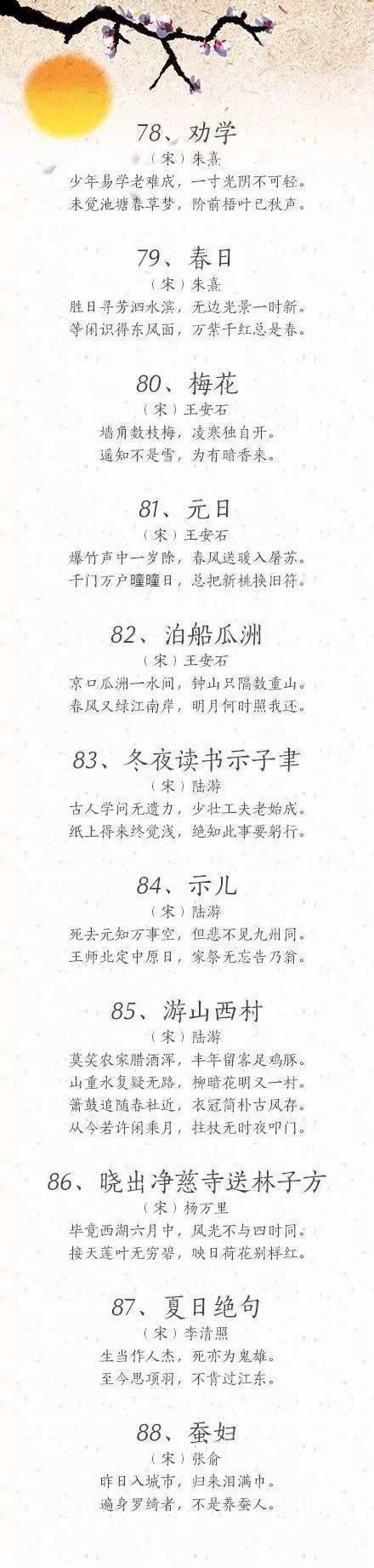 小学生必背100篇古诗背诵,小学必读必背80首古诗