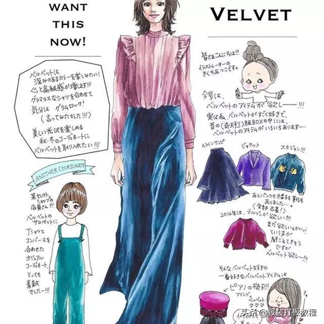 时尚穿搭手绘服装设计,纯手绘服装搭配设计稿