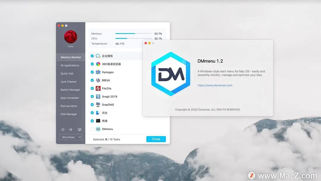 DonemaxDMmenumac系统优化和管理工具