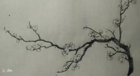 写意梅花画法技法教程视频,小写意花瓶里的梅花的画法