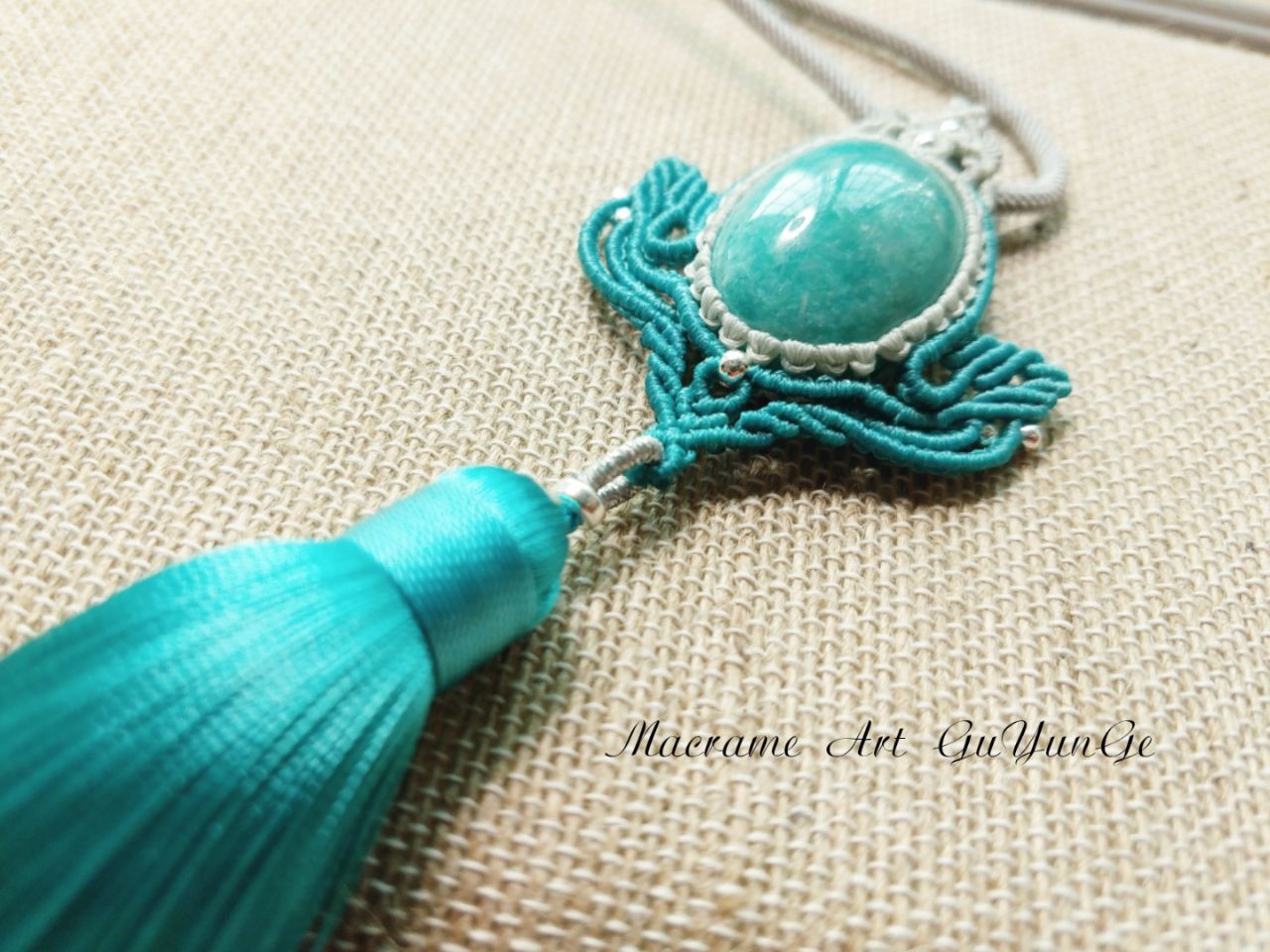 绳结吊坠手工作品,手工编绳串珠吊坠图片