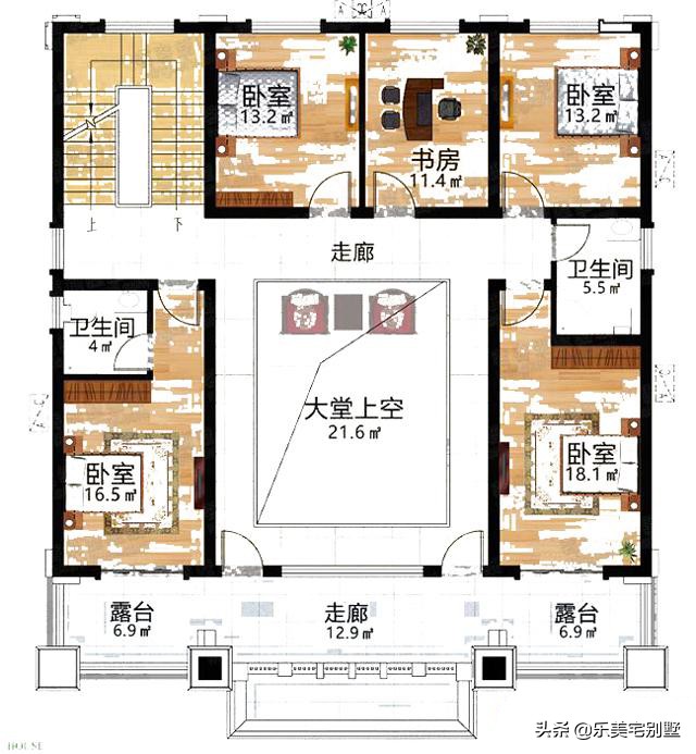 13米x10米农村自建房二层别墅内部,占地80平米2层小别墅设计图预算