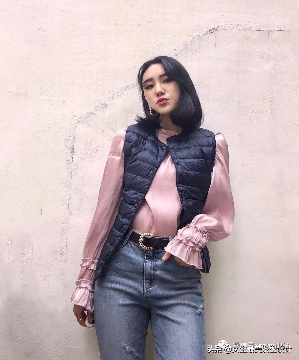 齐肩短发100种造型,冷茶色齐肩短发发型