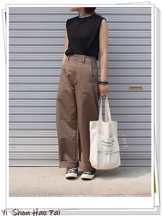 优衣库高腰阔腿直筒裤穿搭,优衣库的高腰宽腿裤