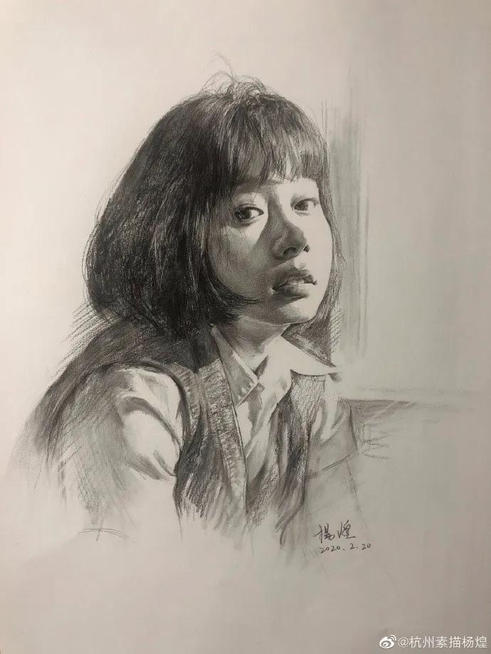 他笔下的女子油画细腻唯美,古典美女画唯美古风素描