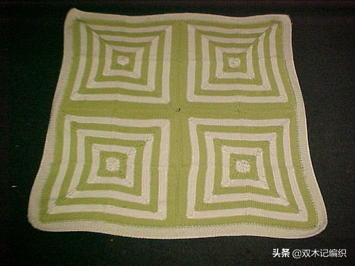 棒针编织漂亮的方块毯子,编织毯子棒针花样左右交叉