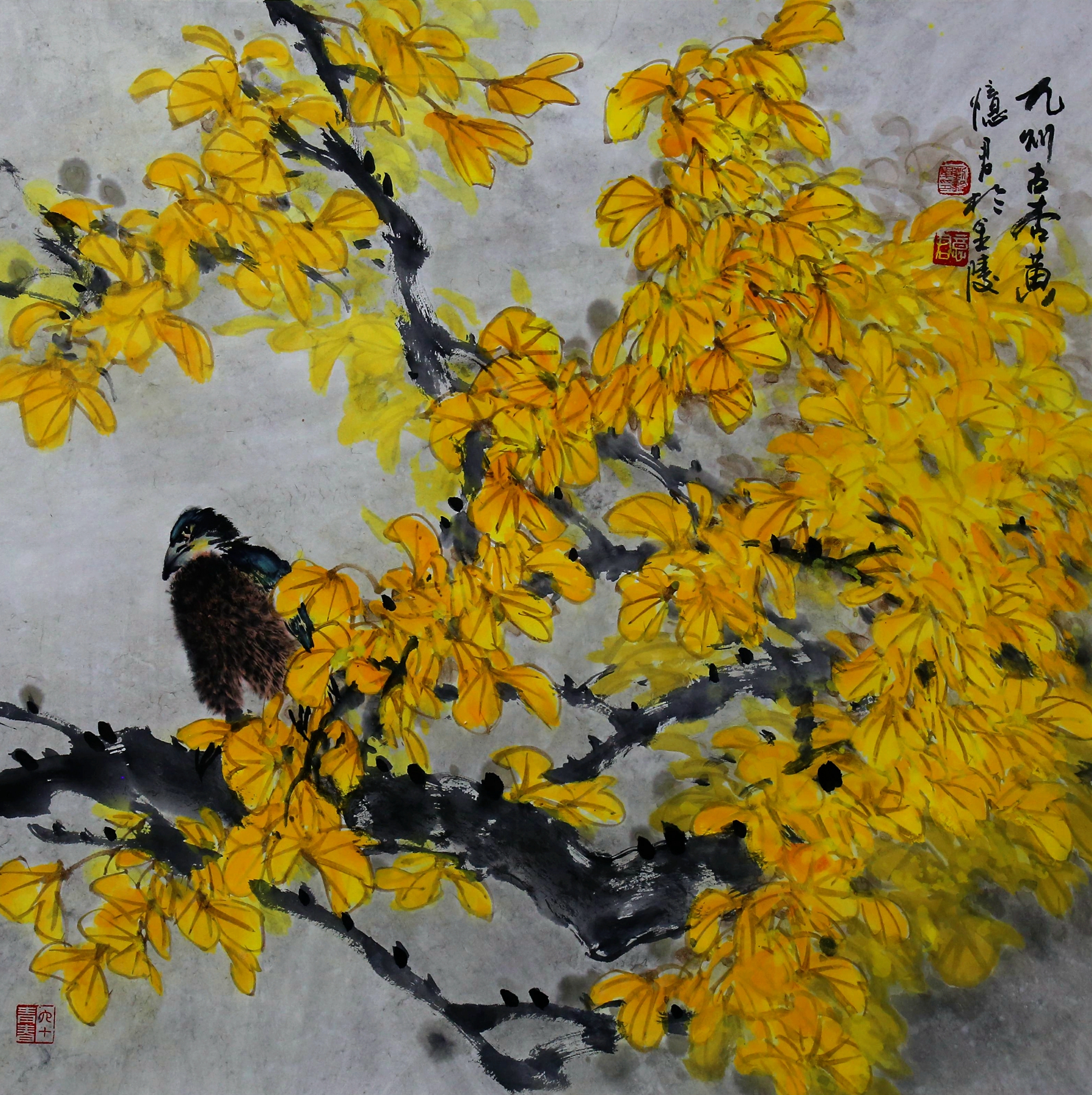 忆君银杏作品欣赏,忆君银杏画