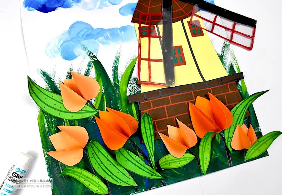 儿童画风车教程,儿童画风车画法