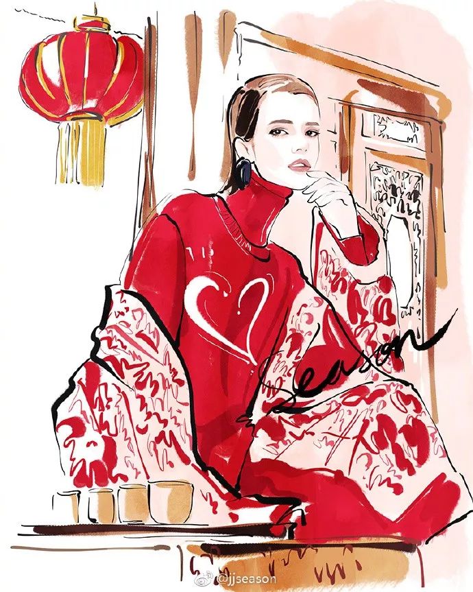 精美水墨插画,那些浪漫的水墨画插画