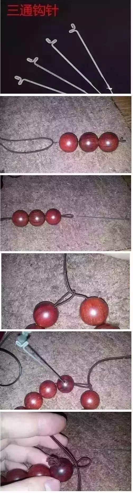 手串穿珠子打结教程慢动作简单,单绳穿珠子打结方法图解