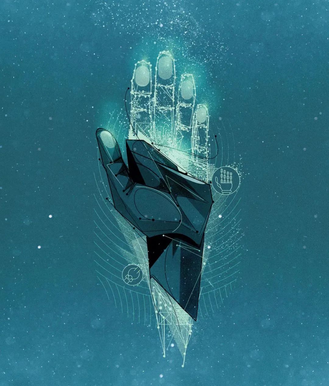 画面冲击感强烈的插画,这种手绘插画是用什么笔画的