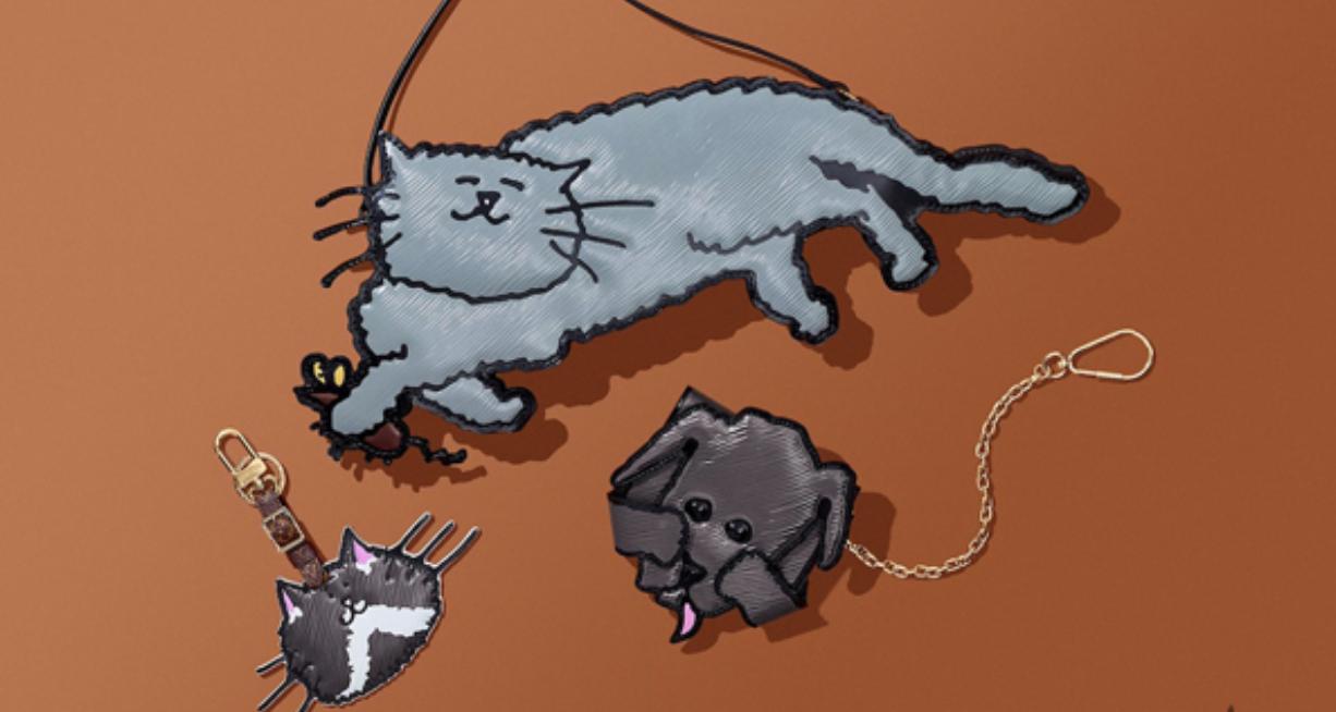 lv猫咪联名款包包,lv老花与猫联名