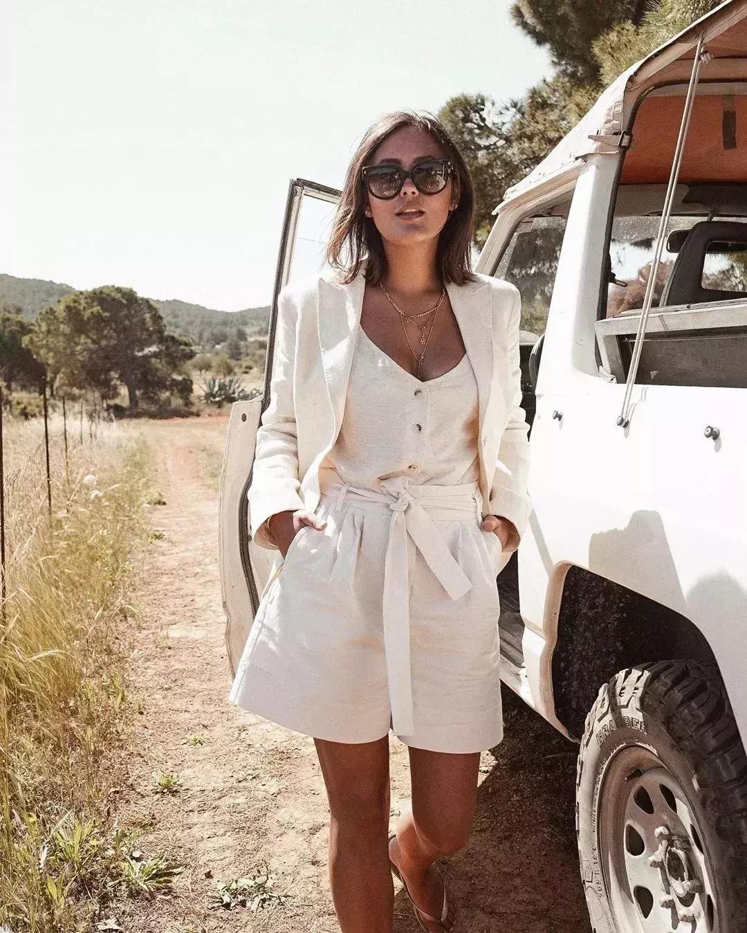 夏天亚麻显瘦气质套装,今夏流行穿亚麻高级爆了