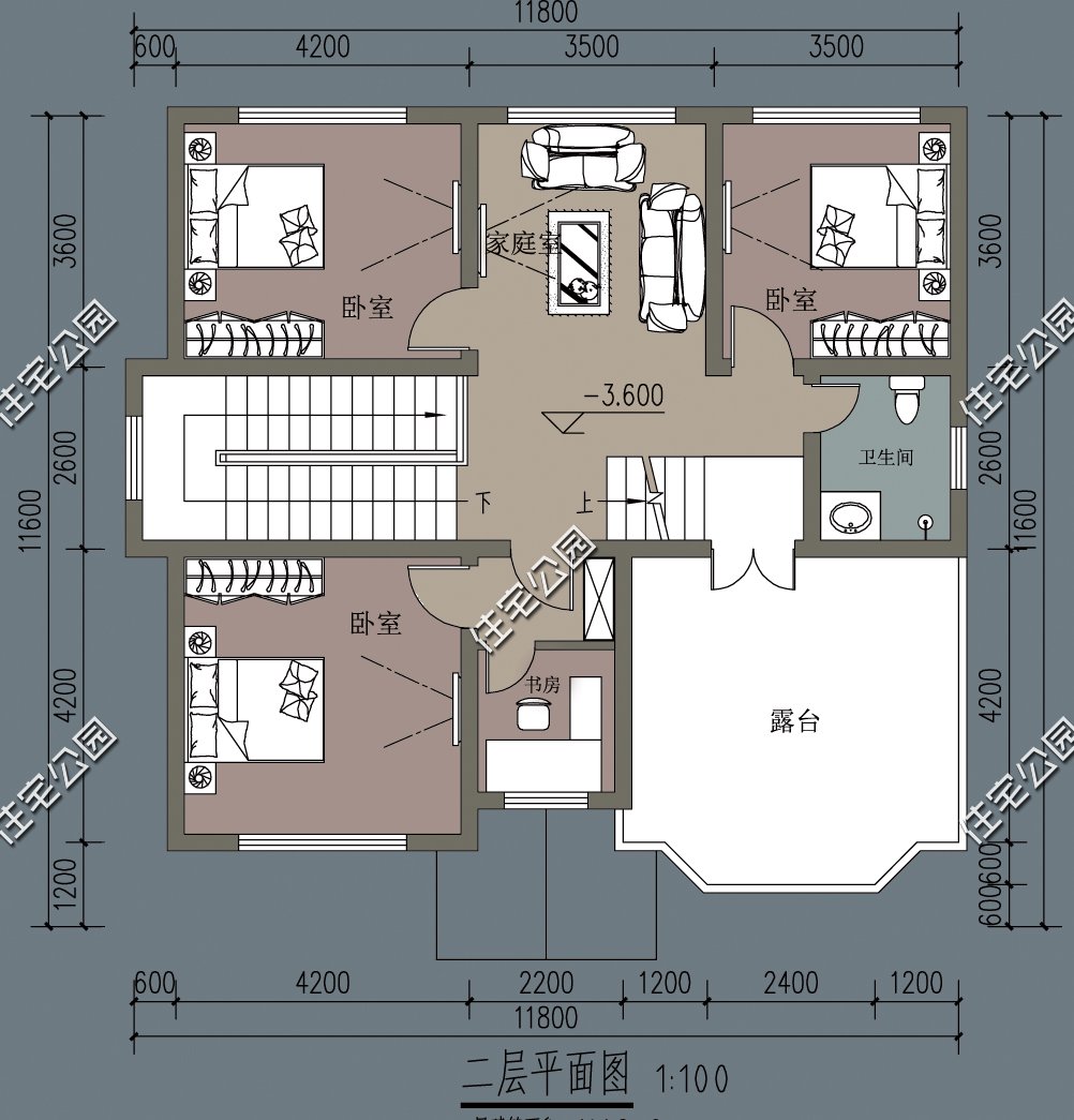 10款别墅一层带阁楼设计图,100套双层别墅设计图