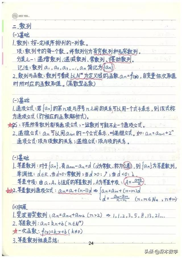 高考数学147分学霸手写笔记完整版,高考数学140+提分笔记