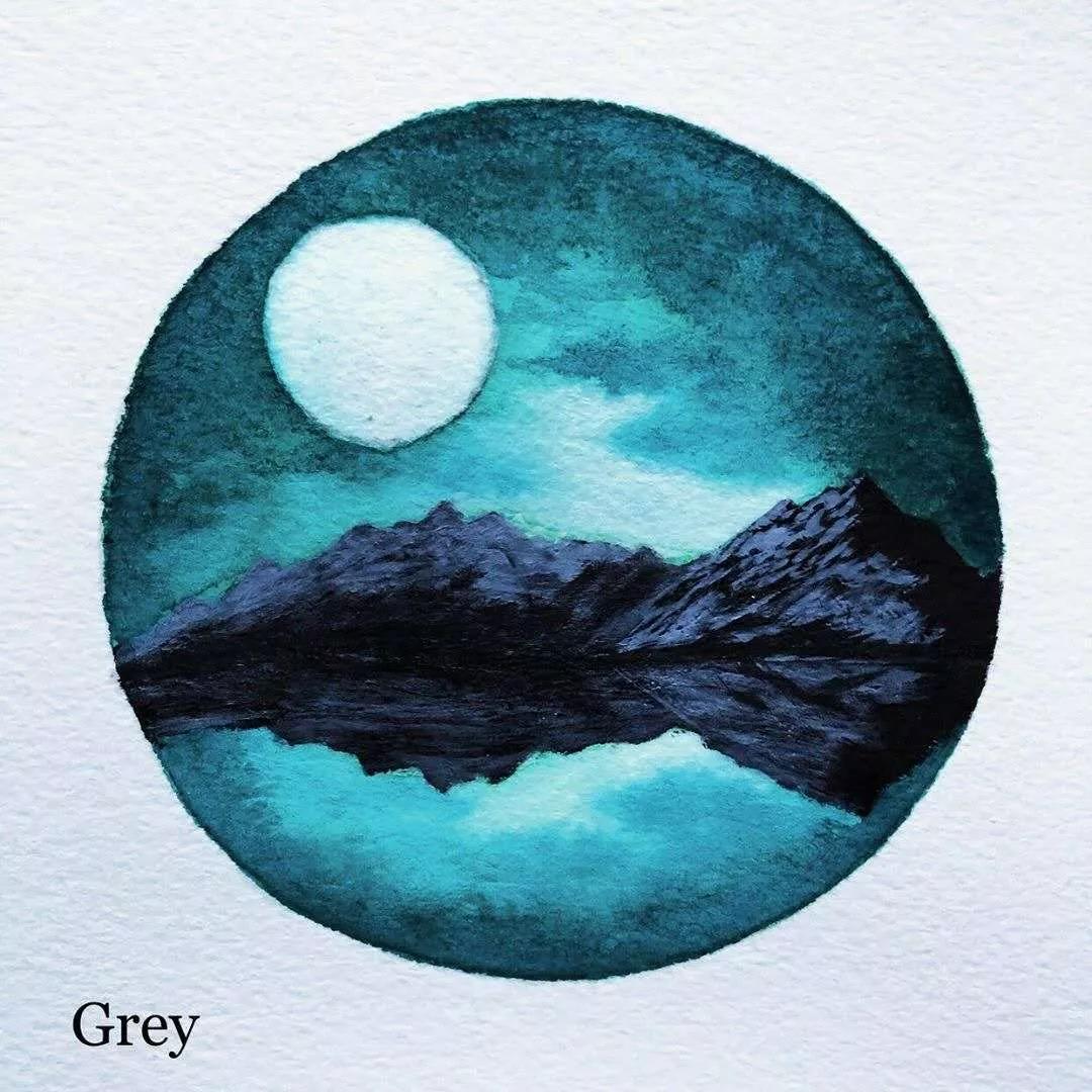 一二三年级女孩用水彩笔画星空,如何用水彩颜料画星空和海的渐变