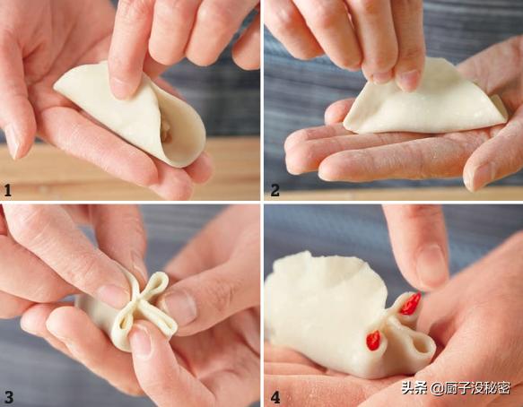 教你包水饺调馅,包猫耳朵水饺手法视频