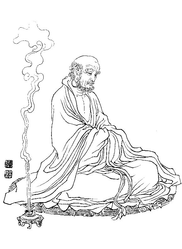 彭连熙工笔白描人物作品,工笔戏曲净角人物白描底稿