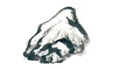 国画山水画石头的画法如何上色,国画石头的画法斧劈皴图片