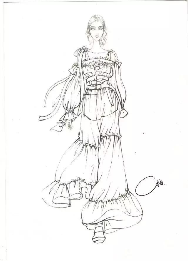 服装线稿模特矢量图,服装线稿图片大全女装