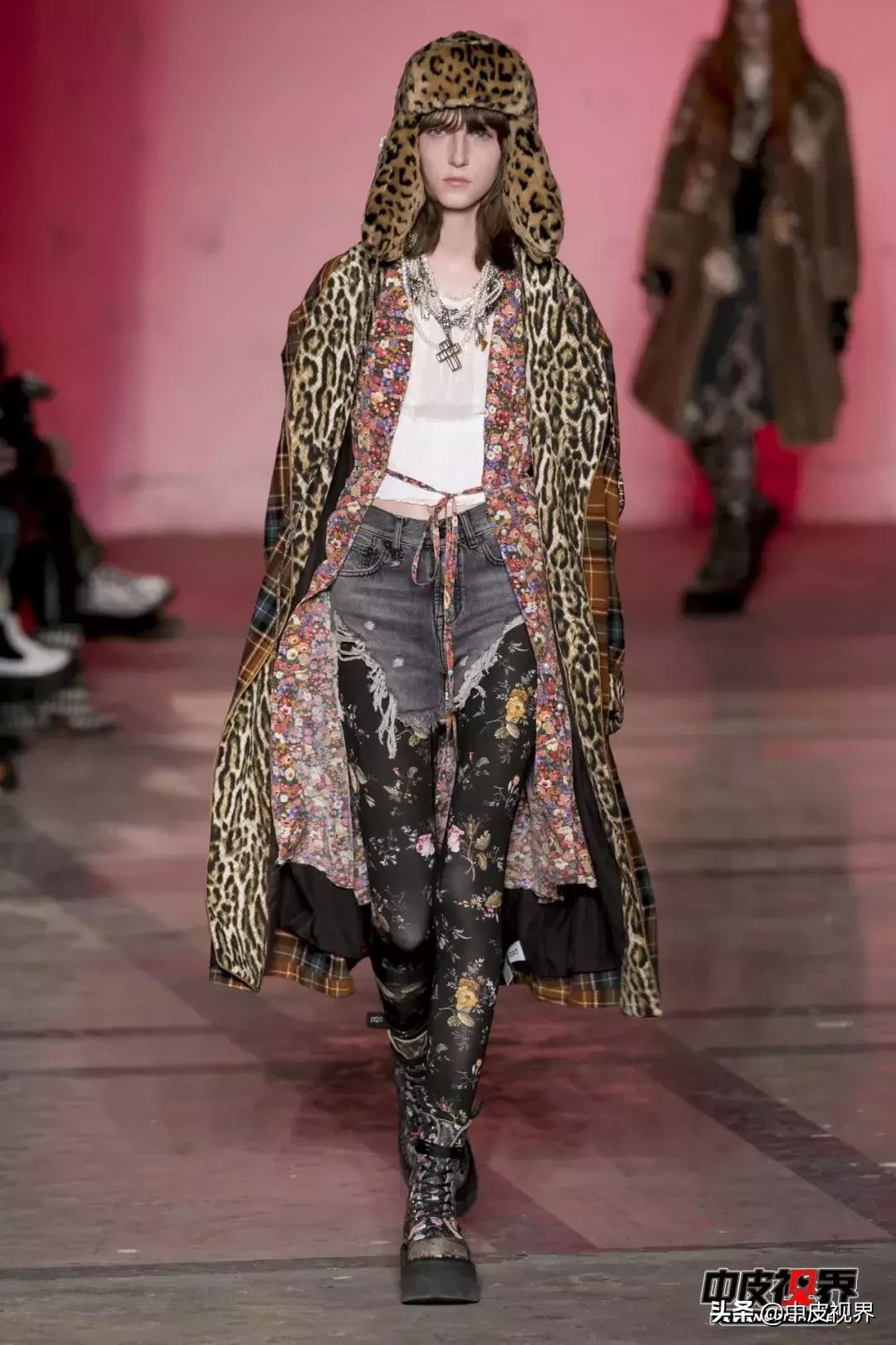 2023年流行趋势皮草,豹纹拼接皮草