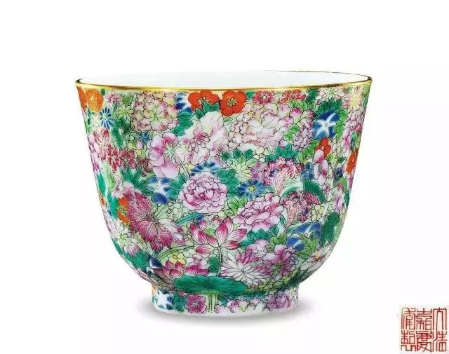 民国粉彩瓷器百花不落地瓶,乾隆粉彩百花不落地瓷器